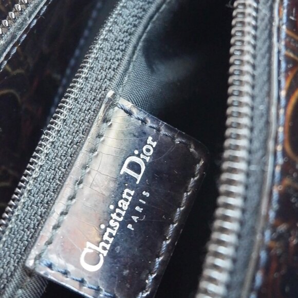 Authentic Preowned Christian Dior Brown Patent Leather Maris Pearl Handbag - Picture 14 of 16